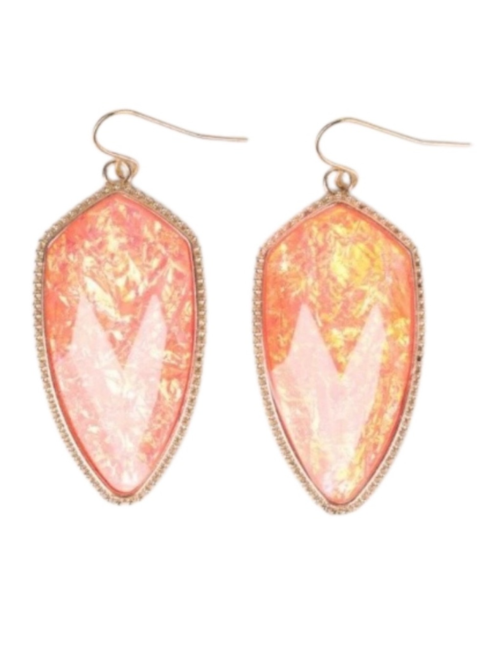 No. 3 Lorelle Peach Opal Petal Earrings (NWT)